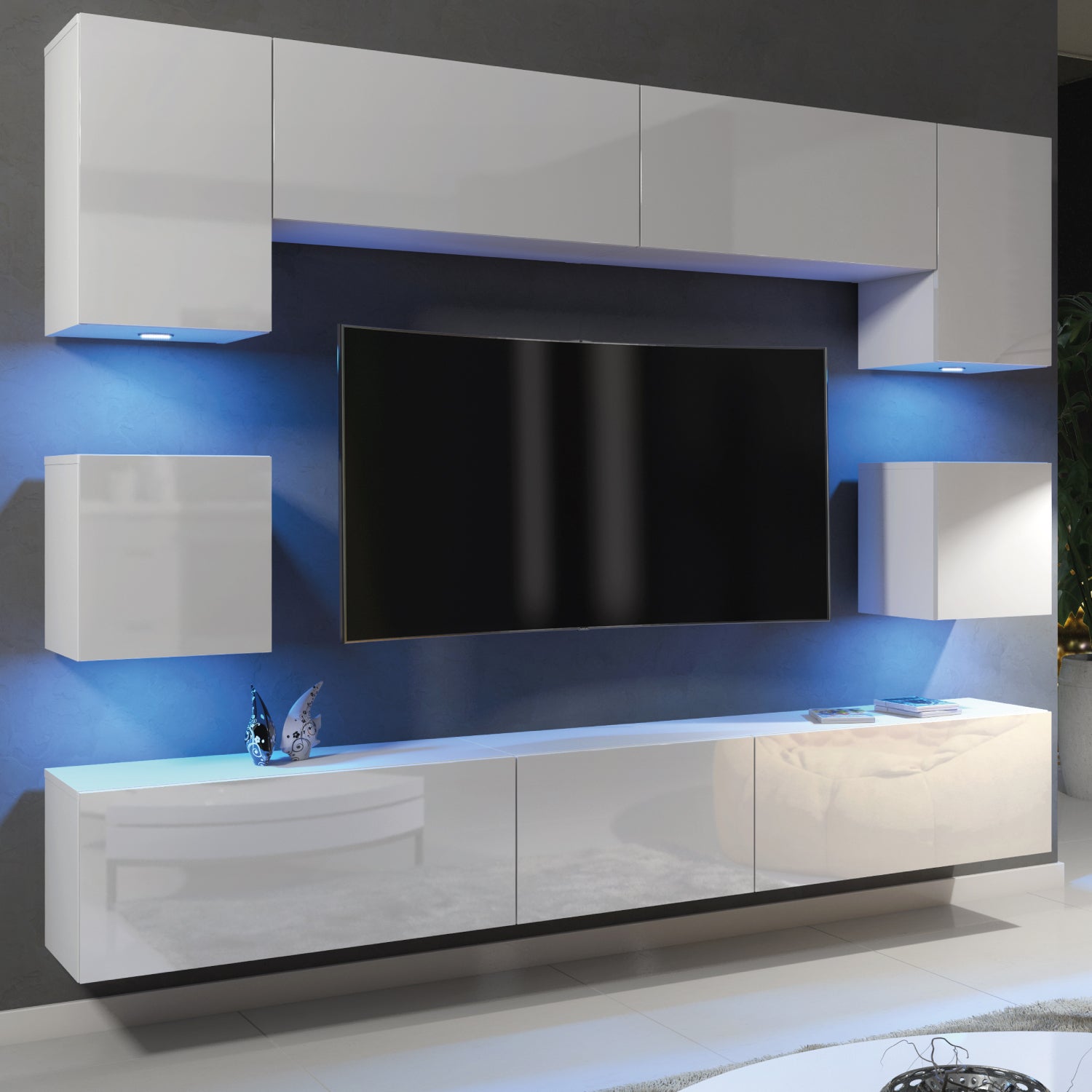 Panorama Wall Tv Unit | White