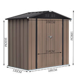 Metal Garden Shed 4x6ft/6x8ft Outdoor Storage Yard Tool Shed Tool Box Lockable | Small | Brown