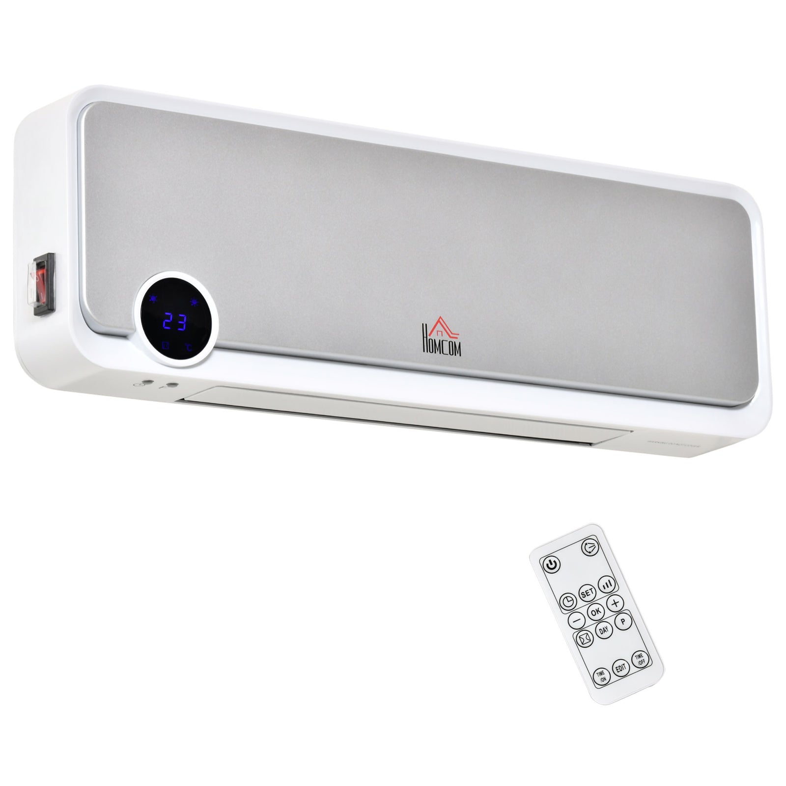1000w/2000w Wall Downflow Heater 10-49 Degree Temperature | One Size | Multi Colour