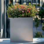 Long Zinc Galvanised Tall Trough Planter | 75cm x 25cm x 90cm | Silver