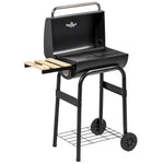 Charcoal Bbq Grill With Shelve, Portable Bbq Trolley Smoker