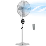 Metal Pedestal Fan With Oscillating, Adjustable Height, Remote