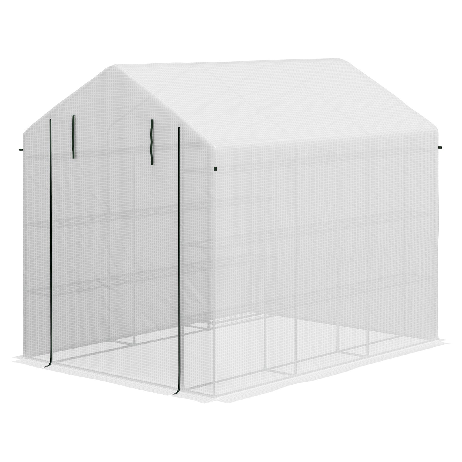 Walk-in Greenhouse With 4 Tiers, 244x180x210cm | White