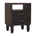 Arno Bedside, Mango Wood, Dark Brown