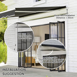 2.5x2m Garden Patio Manual Awning | Black