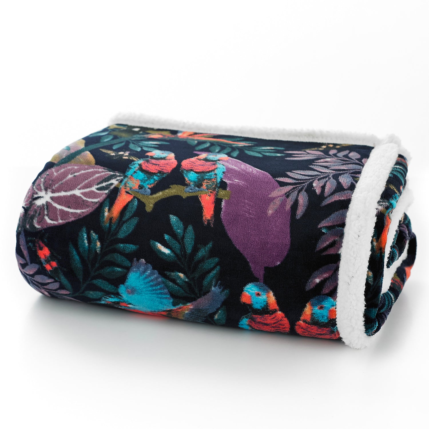 Snuggle Warm Fleece 140x180cm Throw Exotic Birds