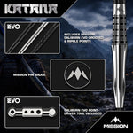 Katana Darts - Steel Tip - 95% Tungsten | 24g | Black