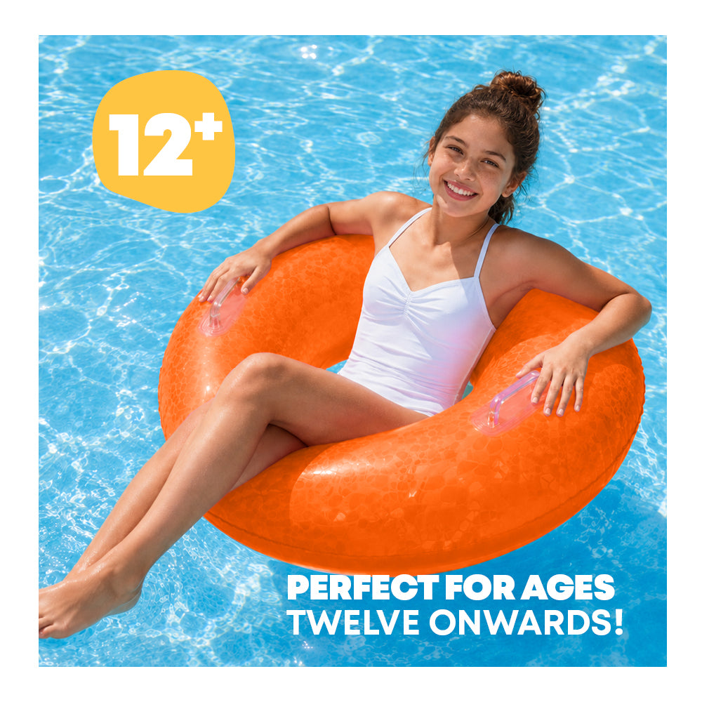 Diamond Print Inflatable Pool Float Ring | Orange
