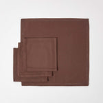Plain Cotton Fabric 4 Napkins Set | 45cm x 45cm | Chocolate