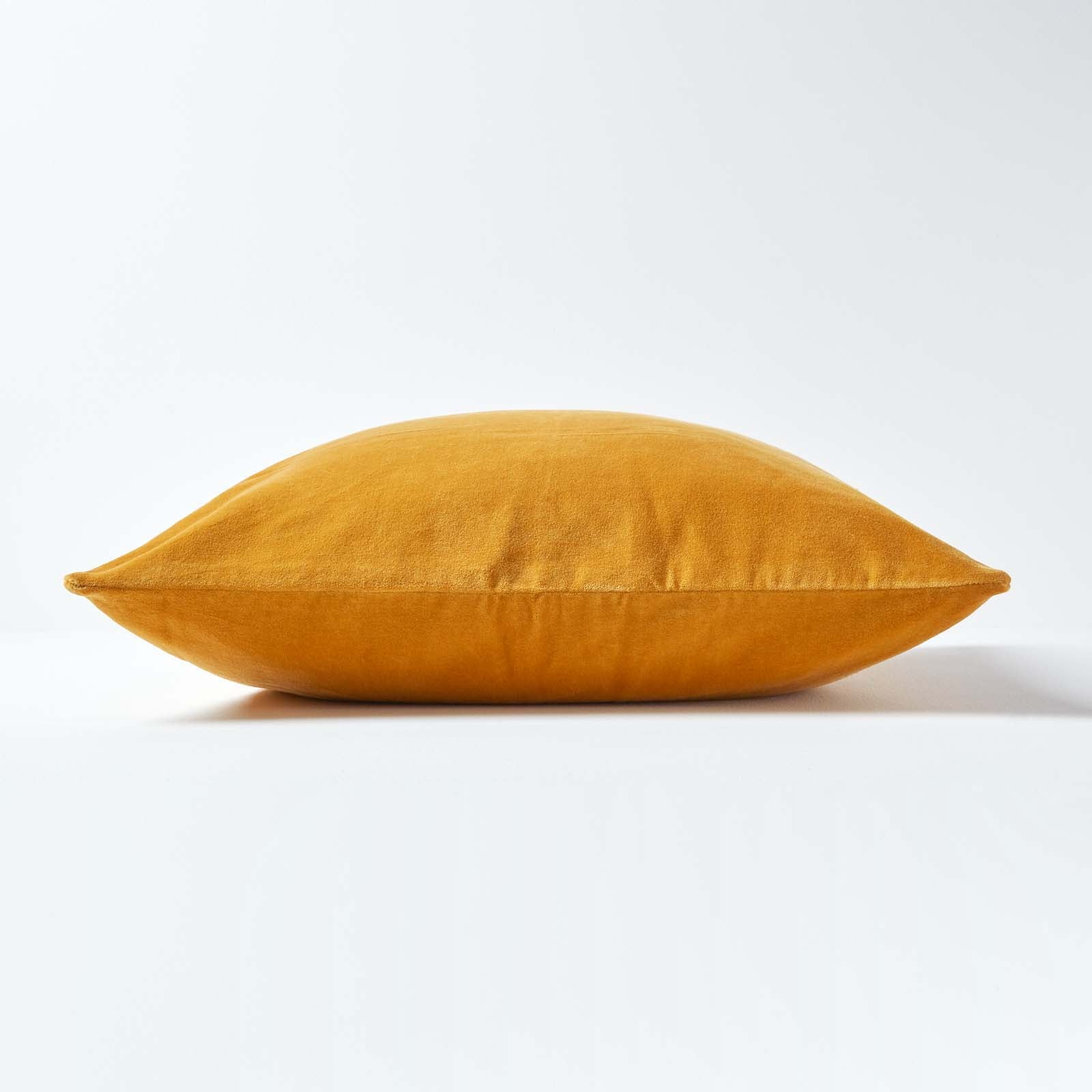 Luxury Cotton Velvet Cushion Cover | 40cm x 40cm | Mustard