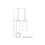Toilet Brush, Siver Gloss, Wall-mounted. Collection The Grid