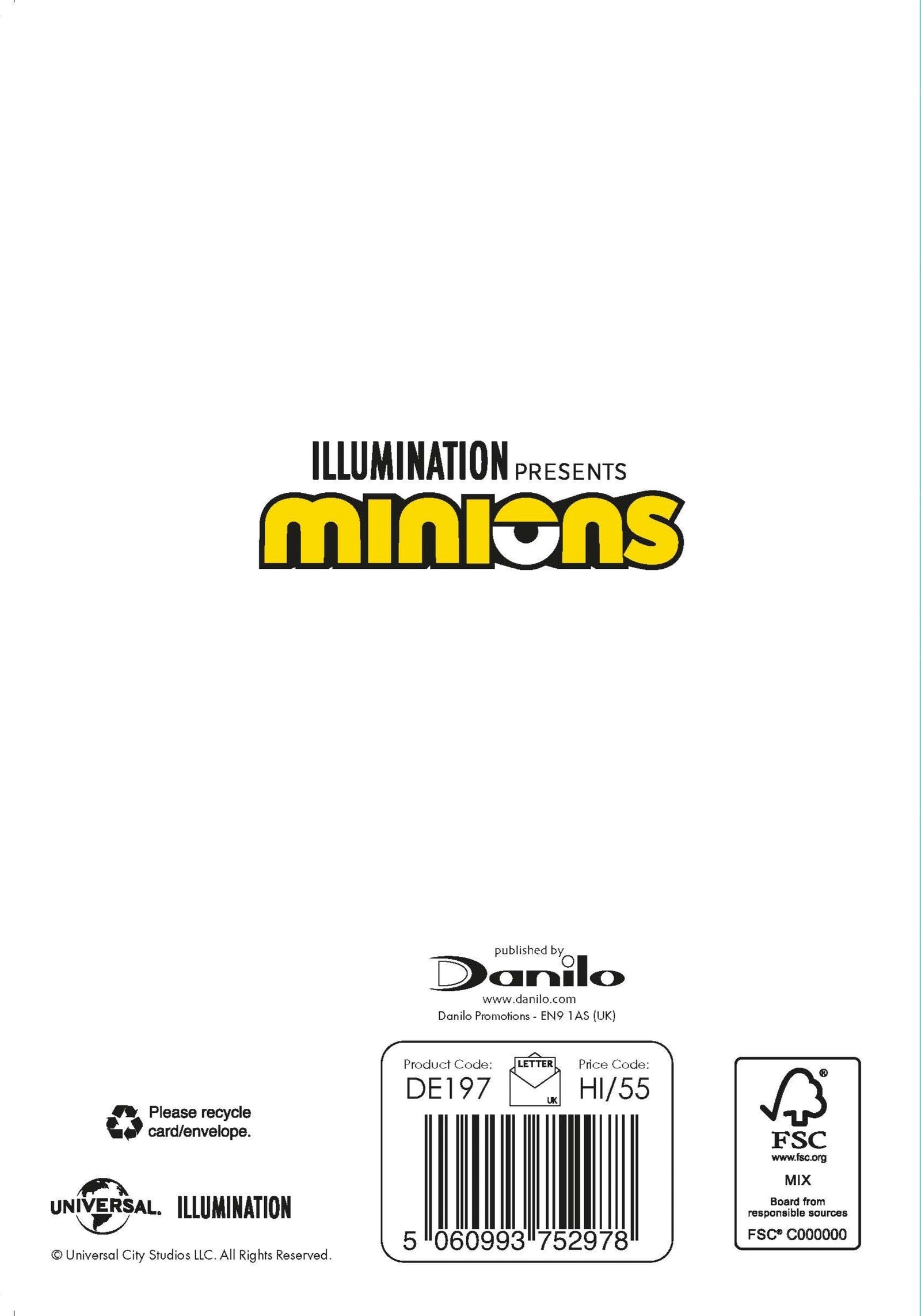 Despicable Me Minions 'good Luck' Card Official Product