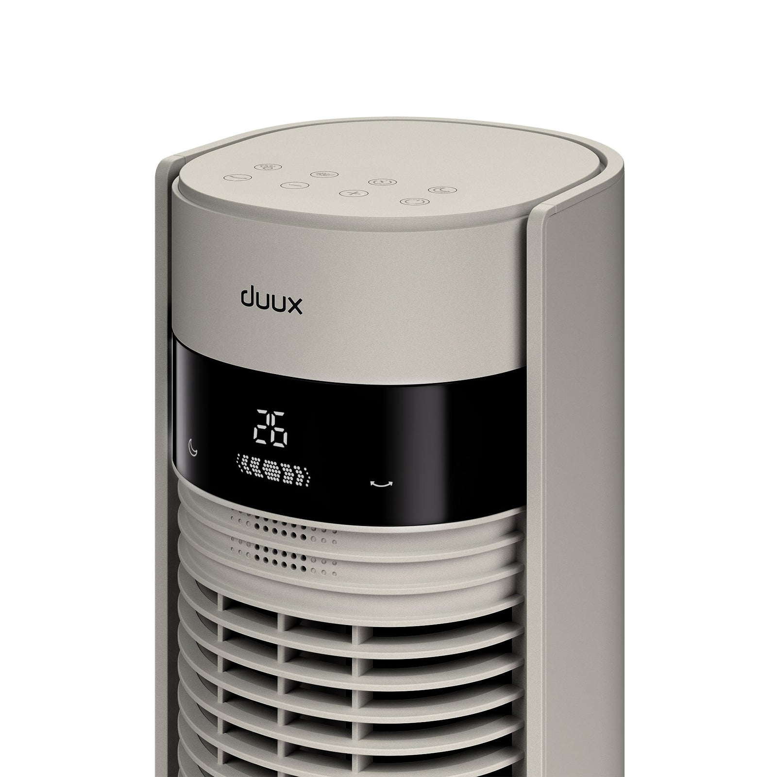 Elevate Smart Tower Fan With 12 Speeds And Remote Control | Stone