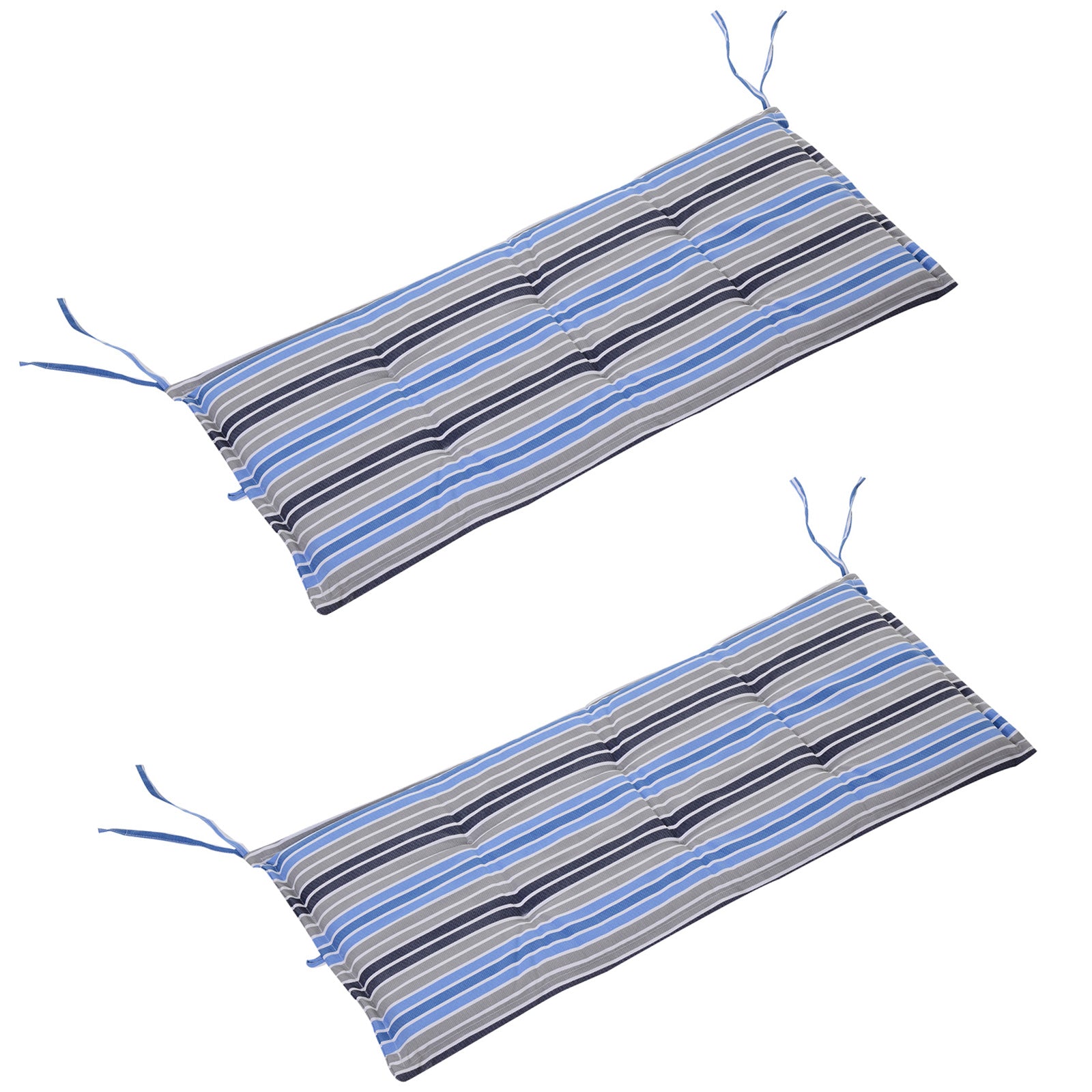 2 Pieces Replacement Cushions For Garden Bench, With Strips | Blue