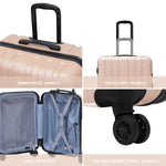 Large 30" Hard Shell Check In Suitcase 8 Spinner Wheels Hold Luggage | Large | Champagne