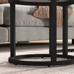 Glass Coffee Table Set Of 2, Round Nest Of Tables