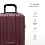55x35x20cm Cabin Carry Bag Hard Shell Suitcase 100+ Airline Approved | Cabin | Burgundy
