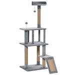 Cat Tree Tower Climbing  Activity Center With Jute Scratching Post, Grey