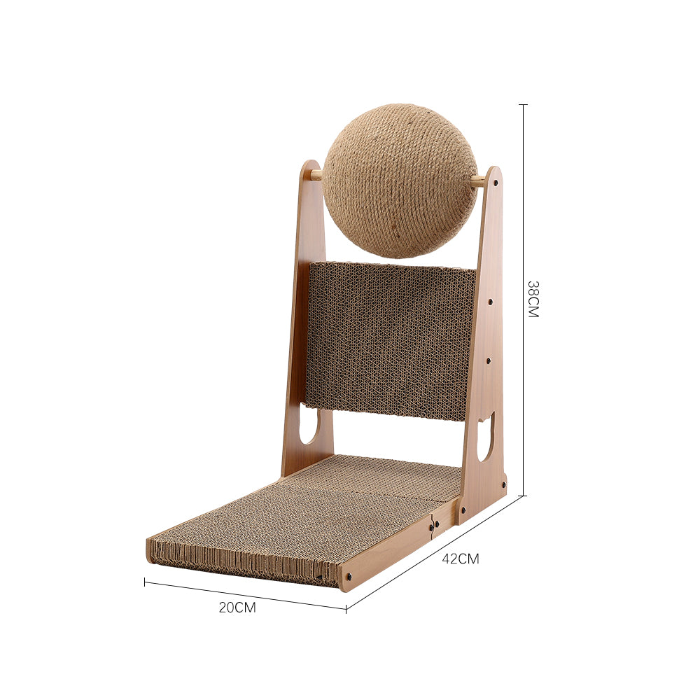 L-shaped Cat Scratcher With Cat Scratching Ball | Small