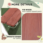 Outsunny Kids Picnic Table, Wooden Table And Bench Set For 3-8 Years, Brown