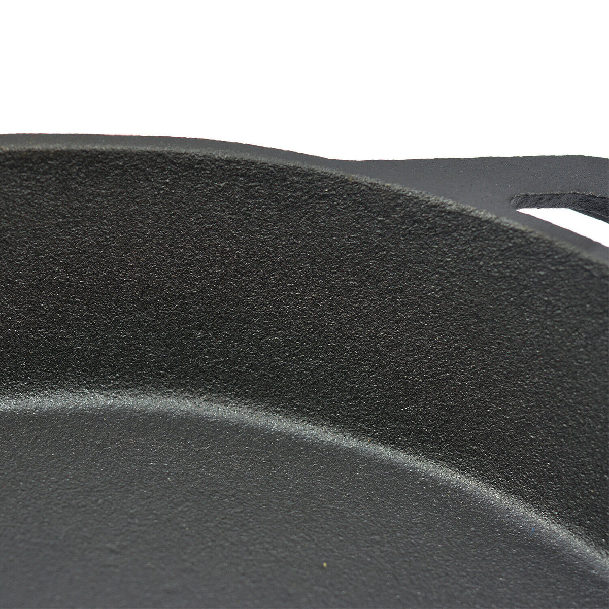 Frying Pan Non Stick Cast Iron 30cm Steak Skillet Round Bbq Grill Camping | Black