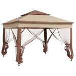 Garden Folding Tent Heavy Duty Pop Up Gazebo For Party | Khaki