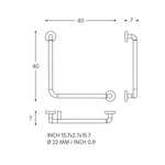 Grab Rail 30cm, Straight, Up To 150kg, Architect S+ Collection | Chrome