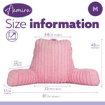 Deluxe Large Reading Pillow, Soft Ribbed Faux Fur, Shredded Memory Foam Cuddle Cuddle Cushion Backrest Arm Support | L | Pink