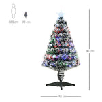 3ft Artificial Prelit Christmas Tree, Snow Xmas Tree W/ Fiber Optic | 3ft | Green