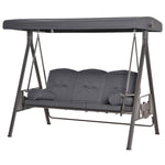 Outdoor 3 Seat Garden Swing Chair Steel Swing Hammock Bench