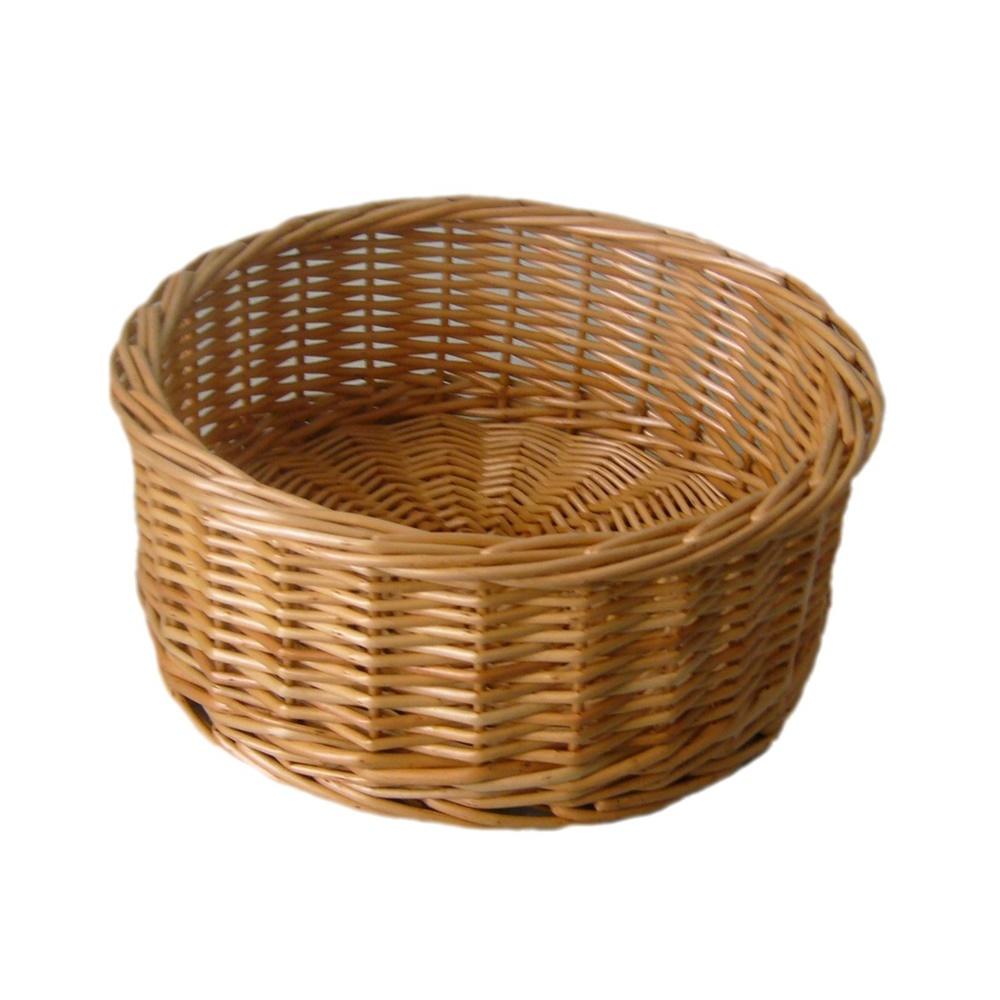 Wicker Round Straight Sided Tray | Small | Brown