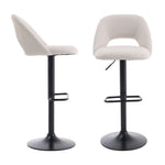 2 Set Linen Counter Swivel Height Breakfast Bar Stools | Beige