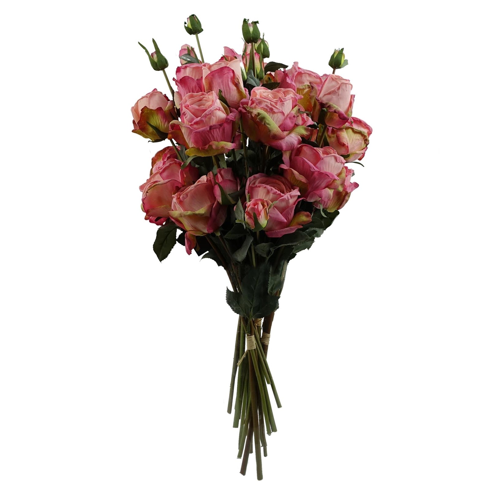 6 X 60cm Pink Rose Artificial Flower Sprays - 24 Flowers 18 Buds