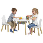 AIYAPLAY 3 Piece Kids Toddler Table And Chairs Set With Storage Bag White