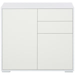 Side Cabinet With 2 Door Cabinet And 2 Drawer Home Office | One Size | White