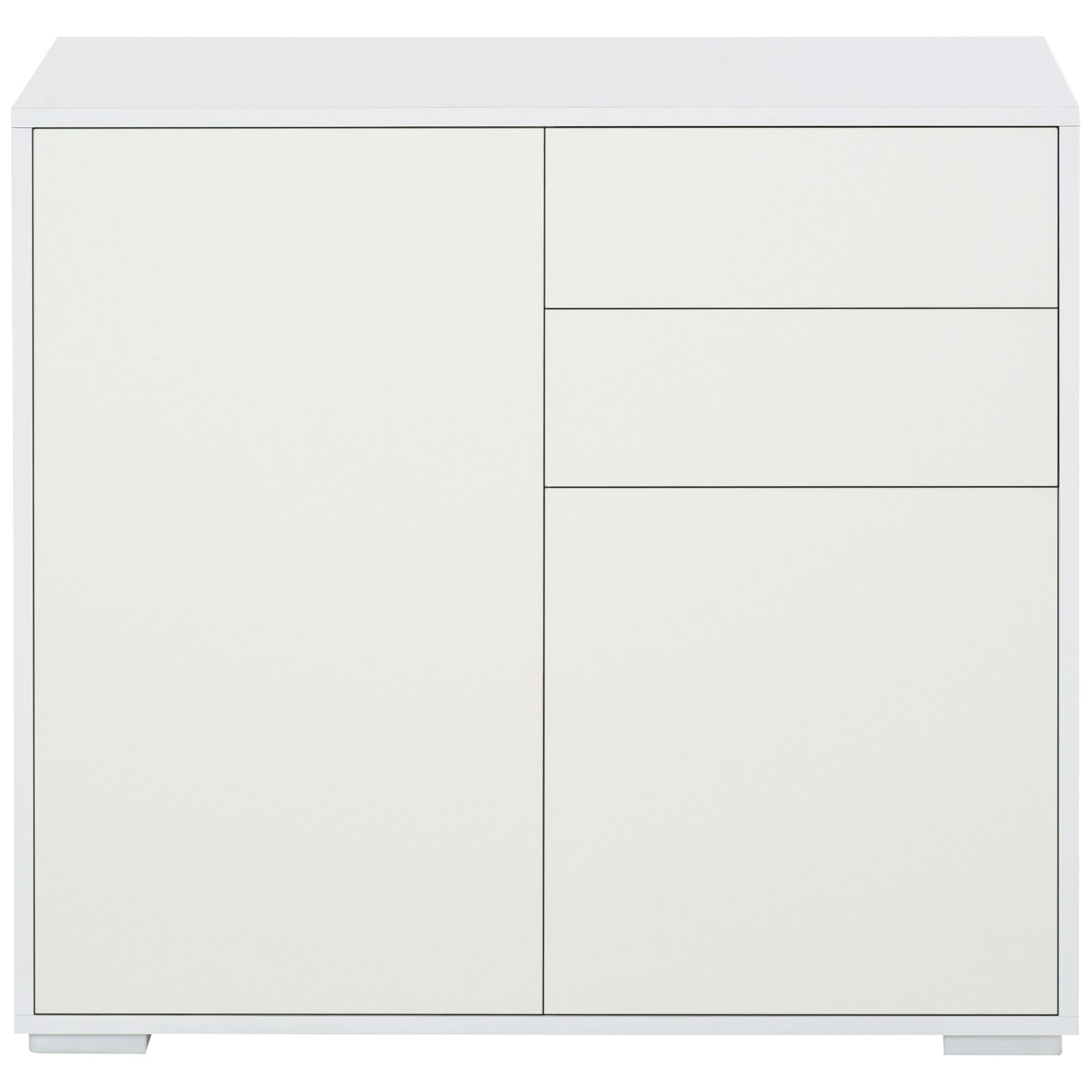 Side Cabinet With 2 Door Cabinet And 2 Drawer Home Office | One Size | White