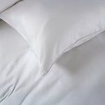 Fine Stripe 100% Cotton White Duvet Cover Set – 200tc Sateen With 2mm Stripe And Piped Trim | King | White