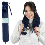 Wrap-around Long Hot Water Bottle - Navy Plush