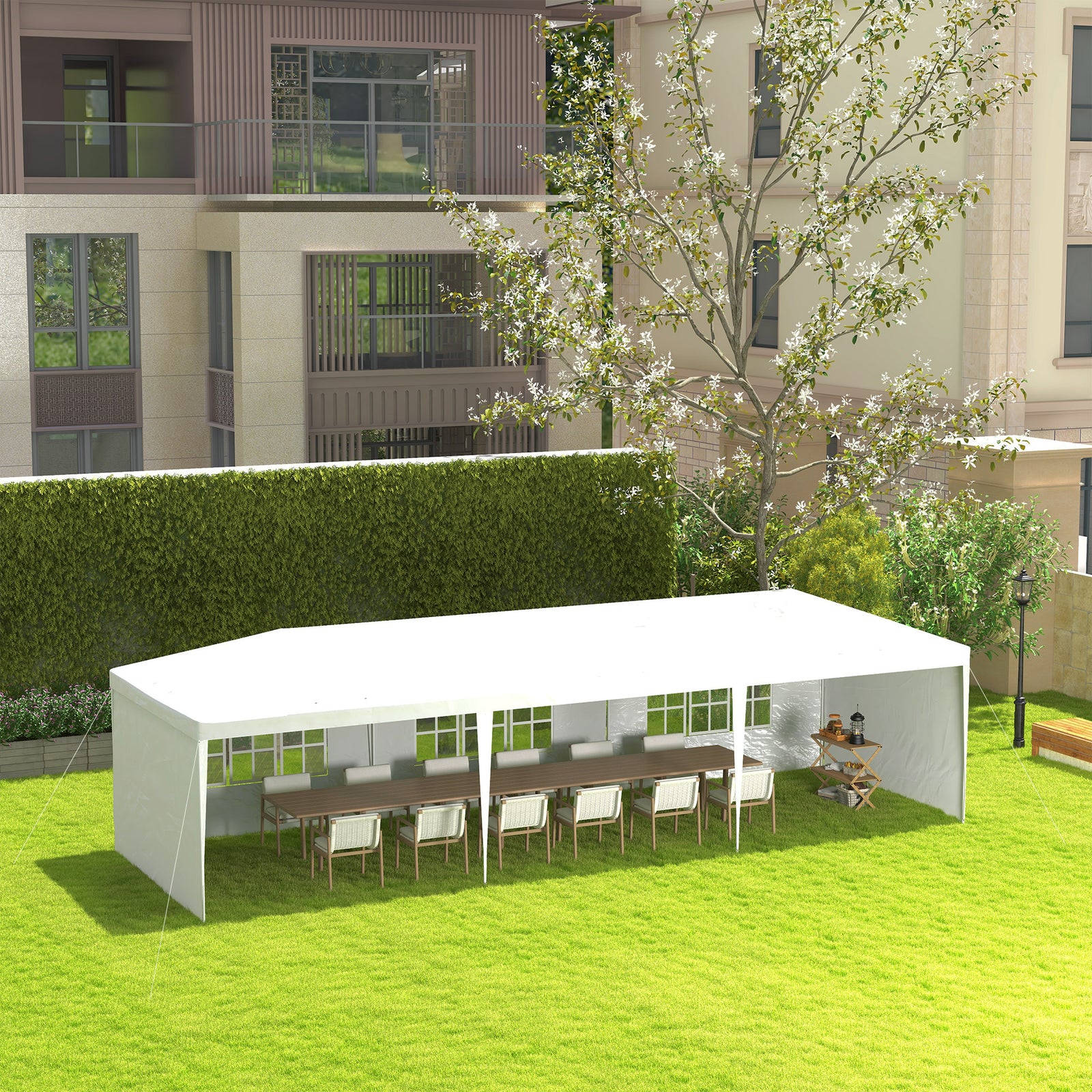 9m X 3m Outdoor Garden Gazebo Wedding Party Tent Canopy | White