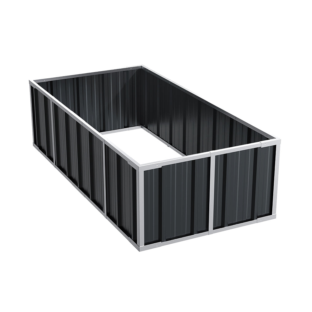 120/160/240cm W X 80cm D X 45cm H Anthracite Grey Raised Garden Bed Galvanized Raised Garden Bed Outdoor Heightened Steel Metal Planter Box | Medium