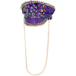 Deluxe Sequin Studded Captains Hat | Purple