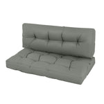2pcs Garden Tufted Pallet Cushion Seat Pad, Back Cushion | Gray
