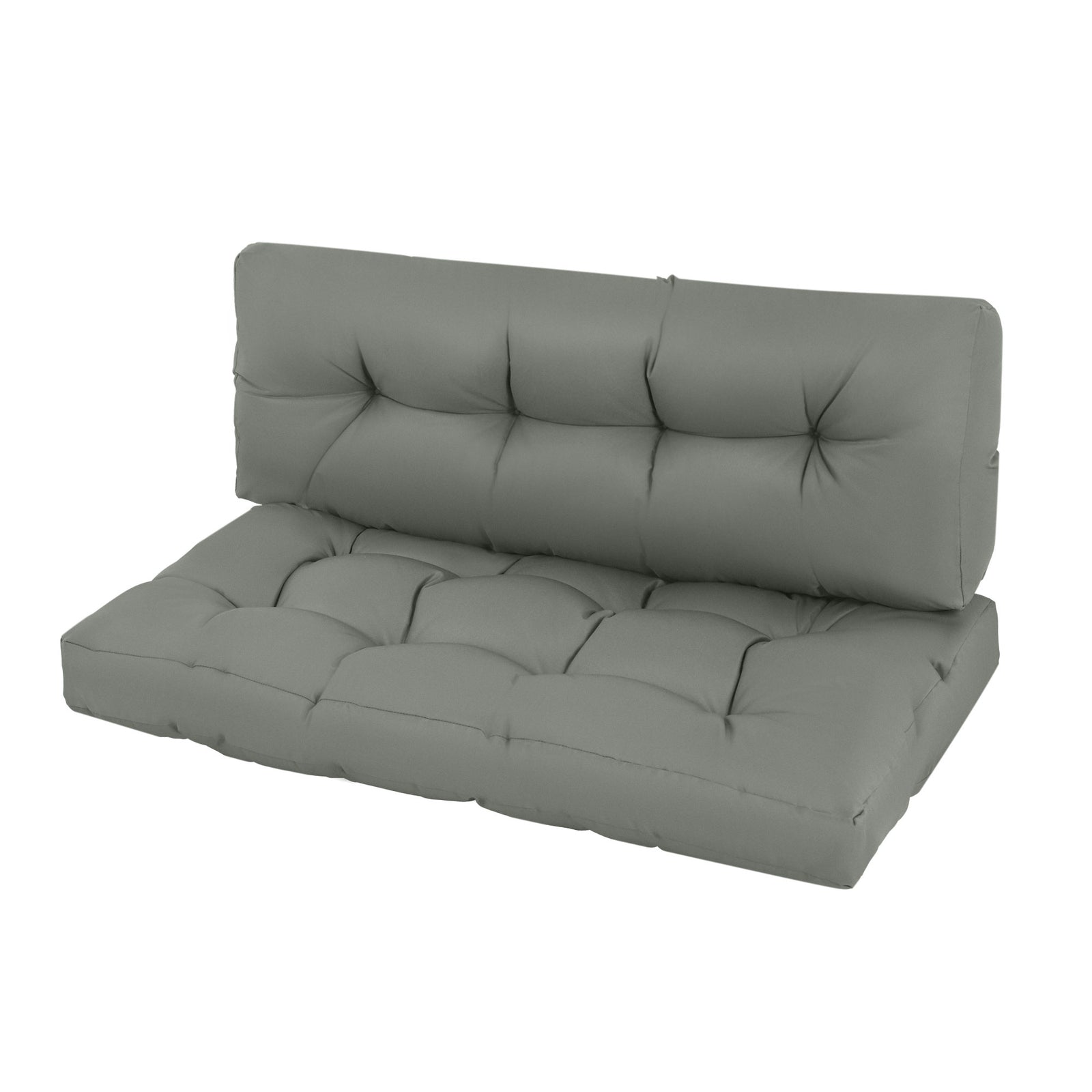 2pcs Garden Tufted Pallet Cushion Seat Pad, Back Cushion | Gray