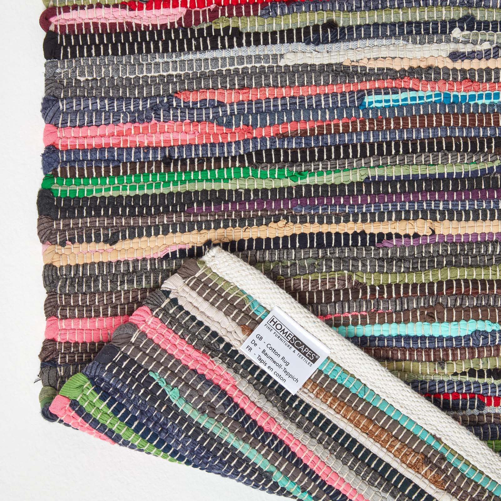 Recycled Cotton Chindi Rug | 120cm x 80cm | Multi Colour