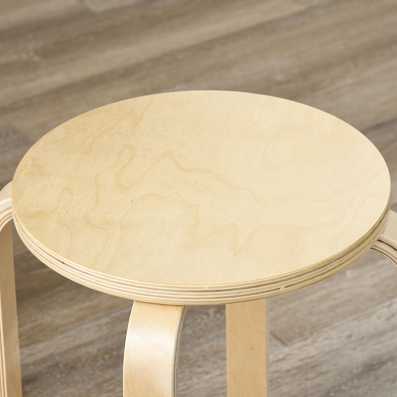 HOMCOM Stackable Stools Set Of 4, Round Backless Stools For Kitchen