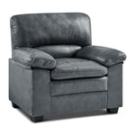 Oxford Faux Leather Sofa 1 Seater | Dark Grey