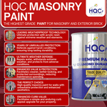 HQC Paint Touch Up Paint - Repairs & Covers Brick, Concrete, Pebbledash & Plaster