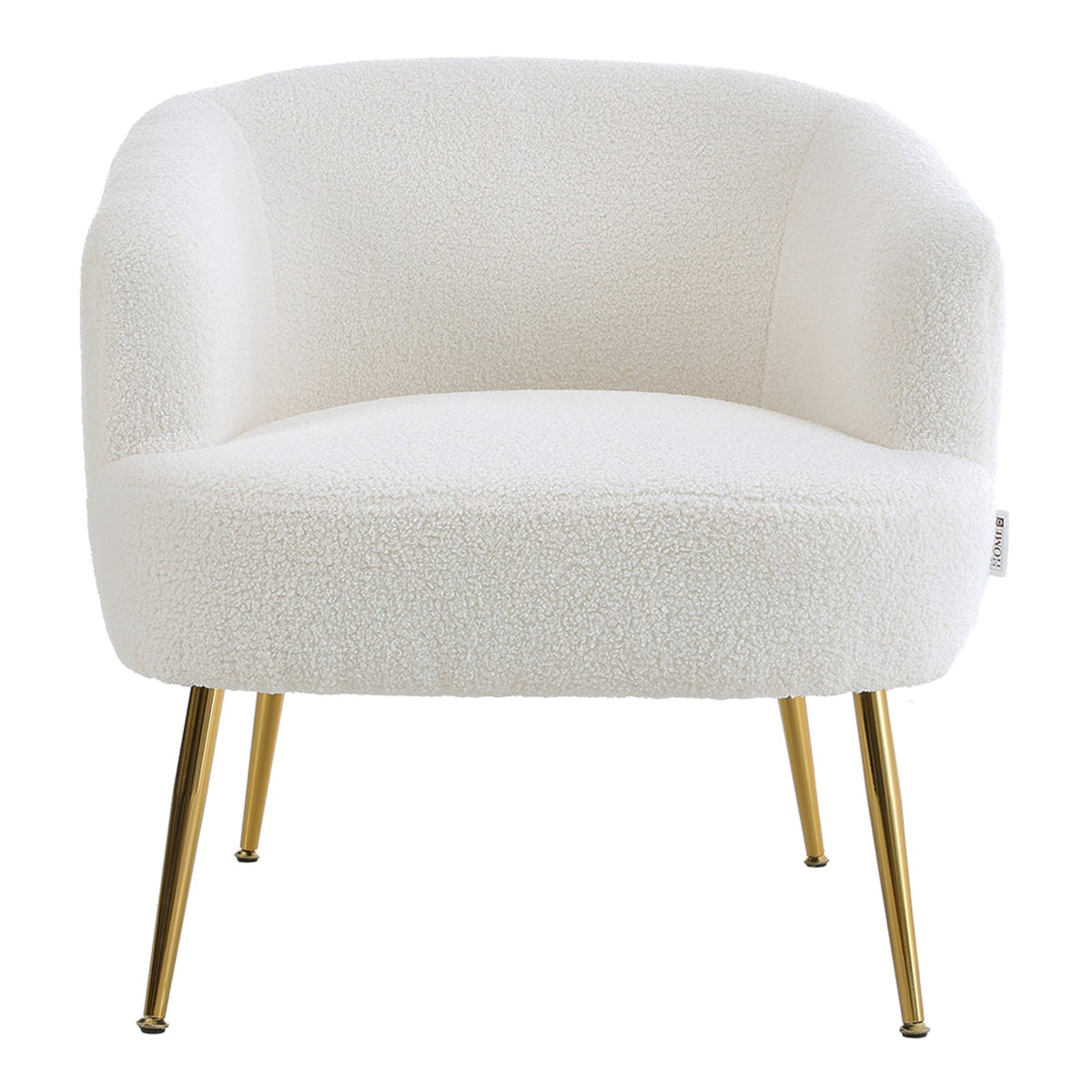 Breeins Modern Teddy Fleece Armchair With Adjustable Metal Legs