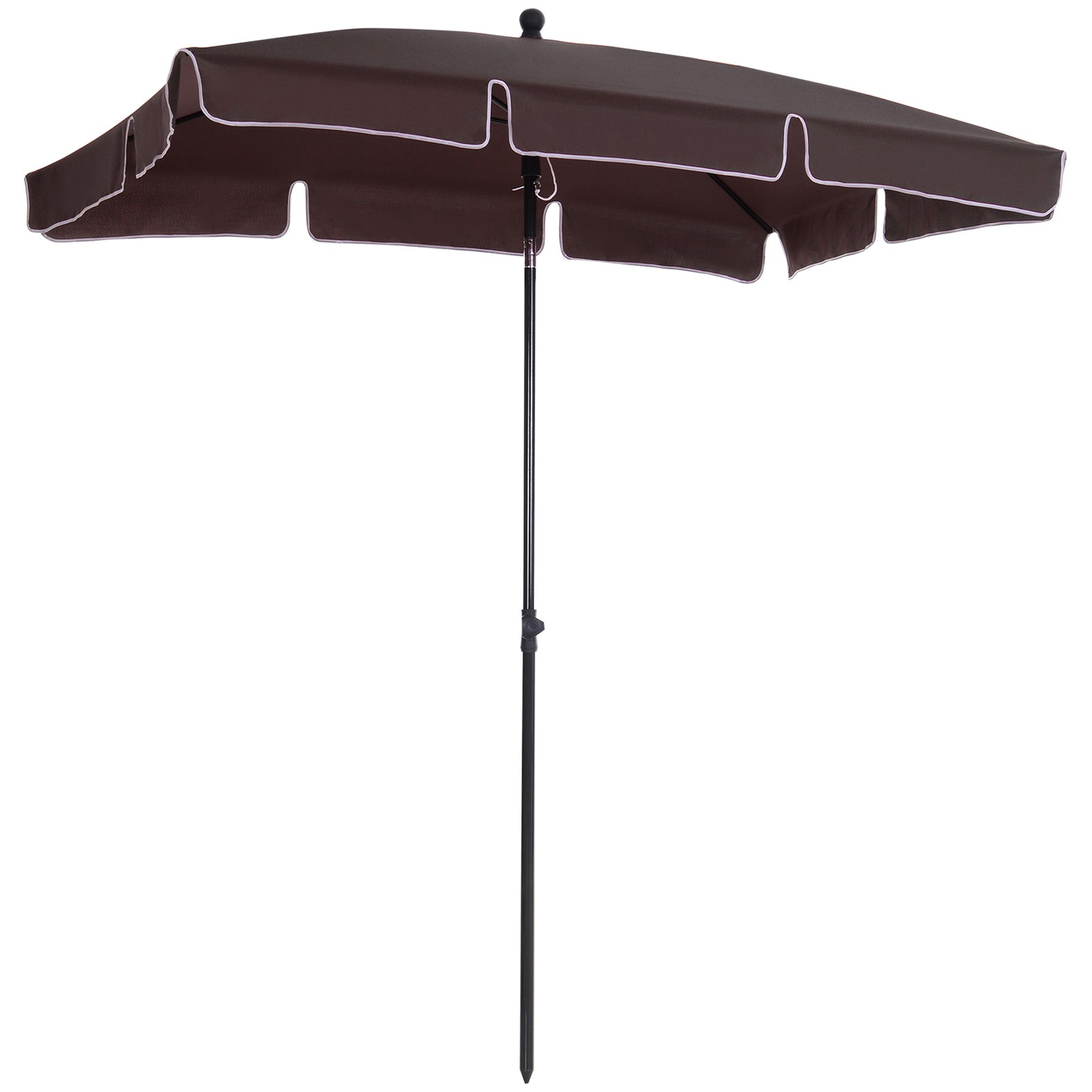 Aluminium Sun Umbrella 2x1.3m Parasol | Brown