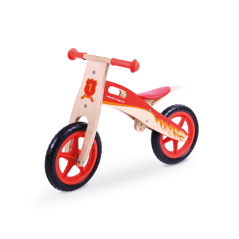 My First Wooden Balance Bike, Push And Go - Red
